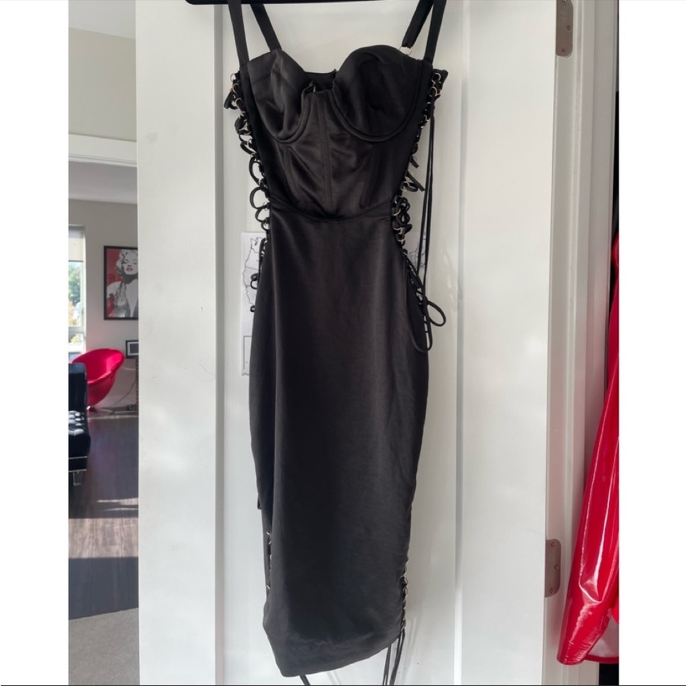 Womens House of CB London black dress with side detail size small